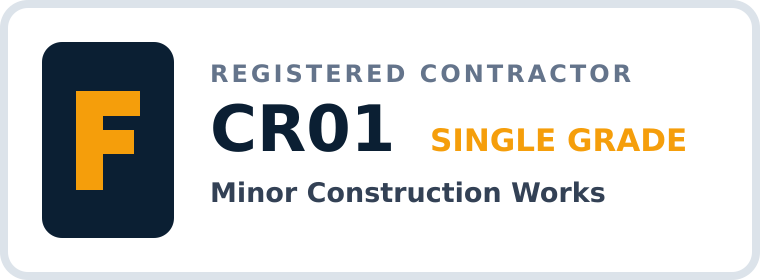 BCA CR01 Single Grade registration badge